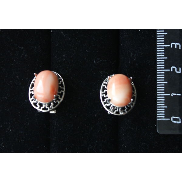 Серьги из коралла оранжевого (иск.),