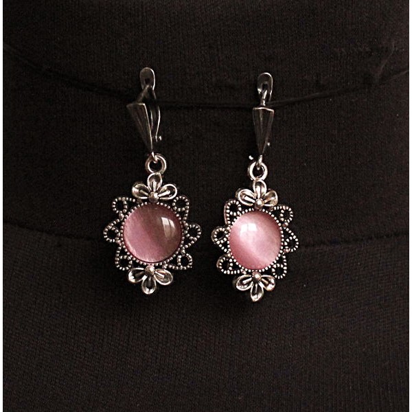 Серьги из кошачьего глаза (синт.)