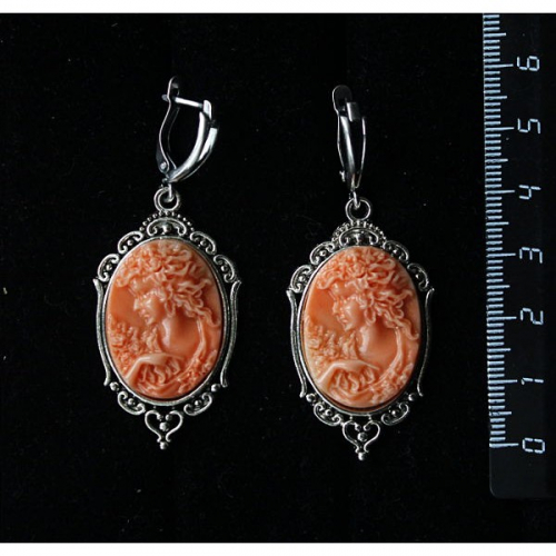 Серьги из крафтовой смолы, цвет оранжевый, кабошон 