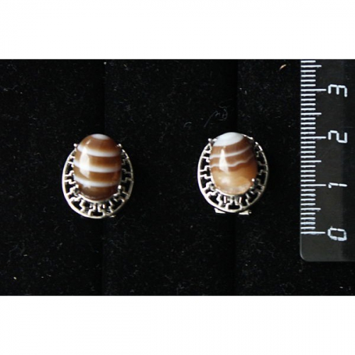 Серьги из агата кофейного (тонировка), 