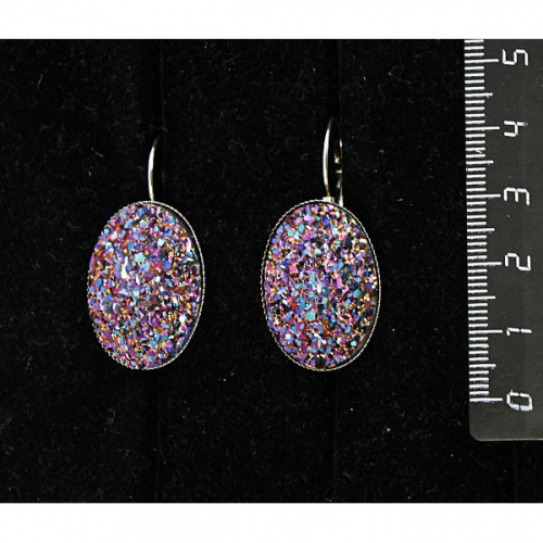 Серьги c кабошоном из пластика 