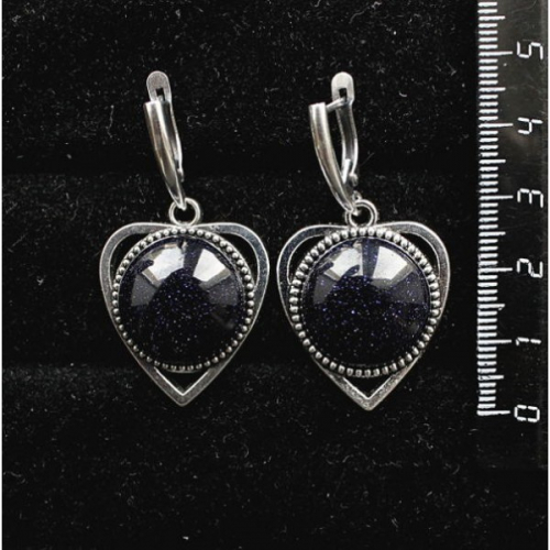 Серьги из авантюрина синего (синт.) 
