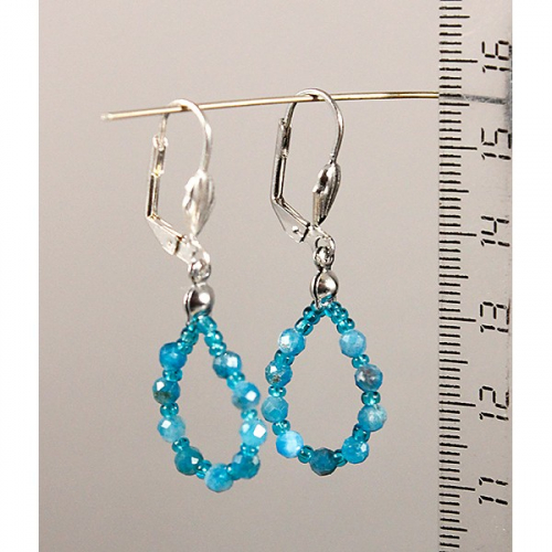 Серьги из апатита, шарик 3мм огранка, 