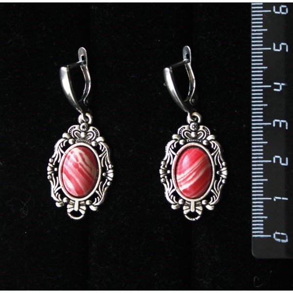 Серьги из агата красного (иск.), основа