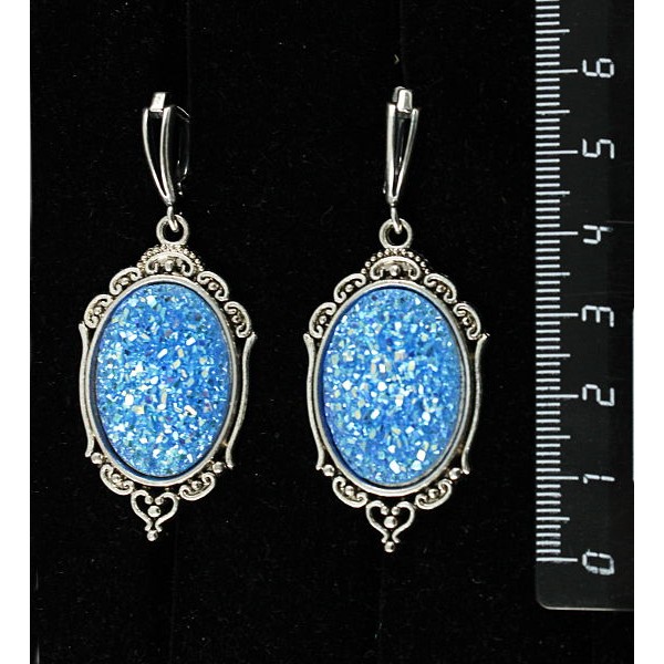 Серьги c кабошоном из пластика