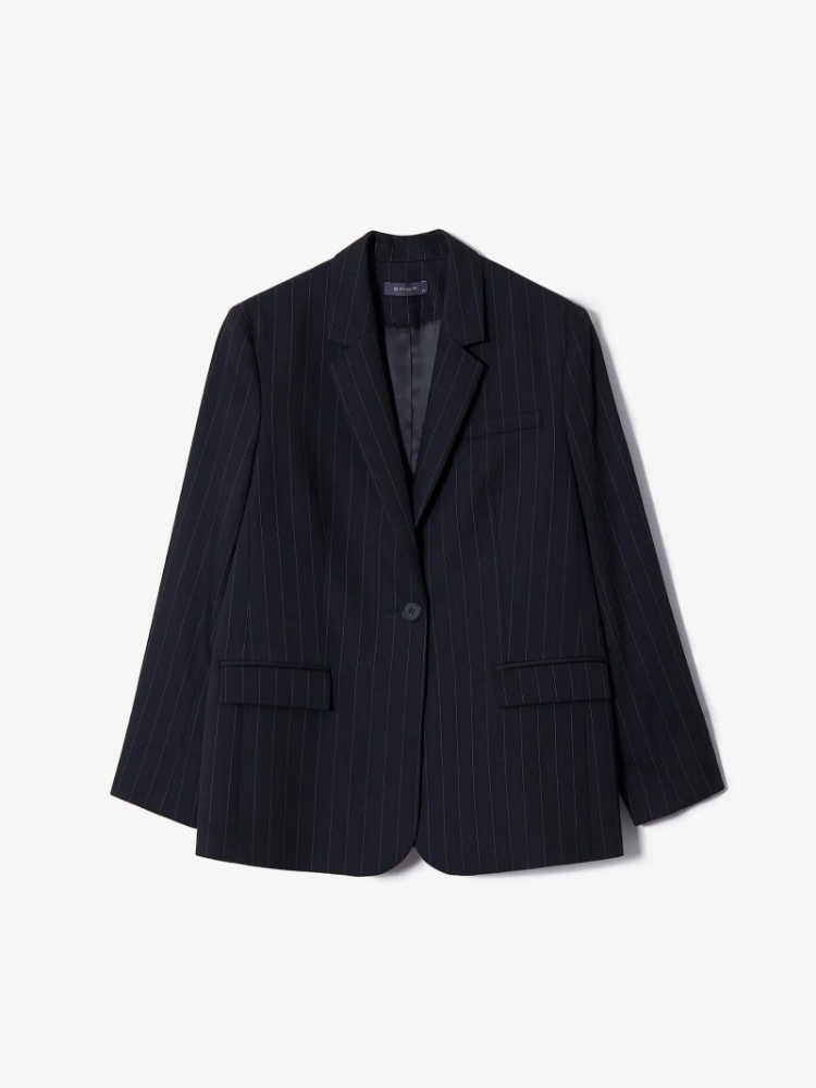 Однобортный жакет в полоску ,
63% полиэстер, 34% вискоза, 3% эластан ,