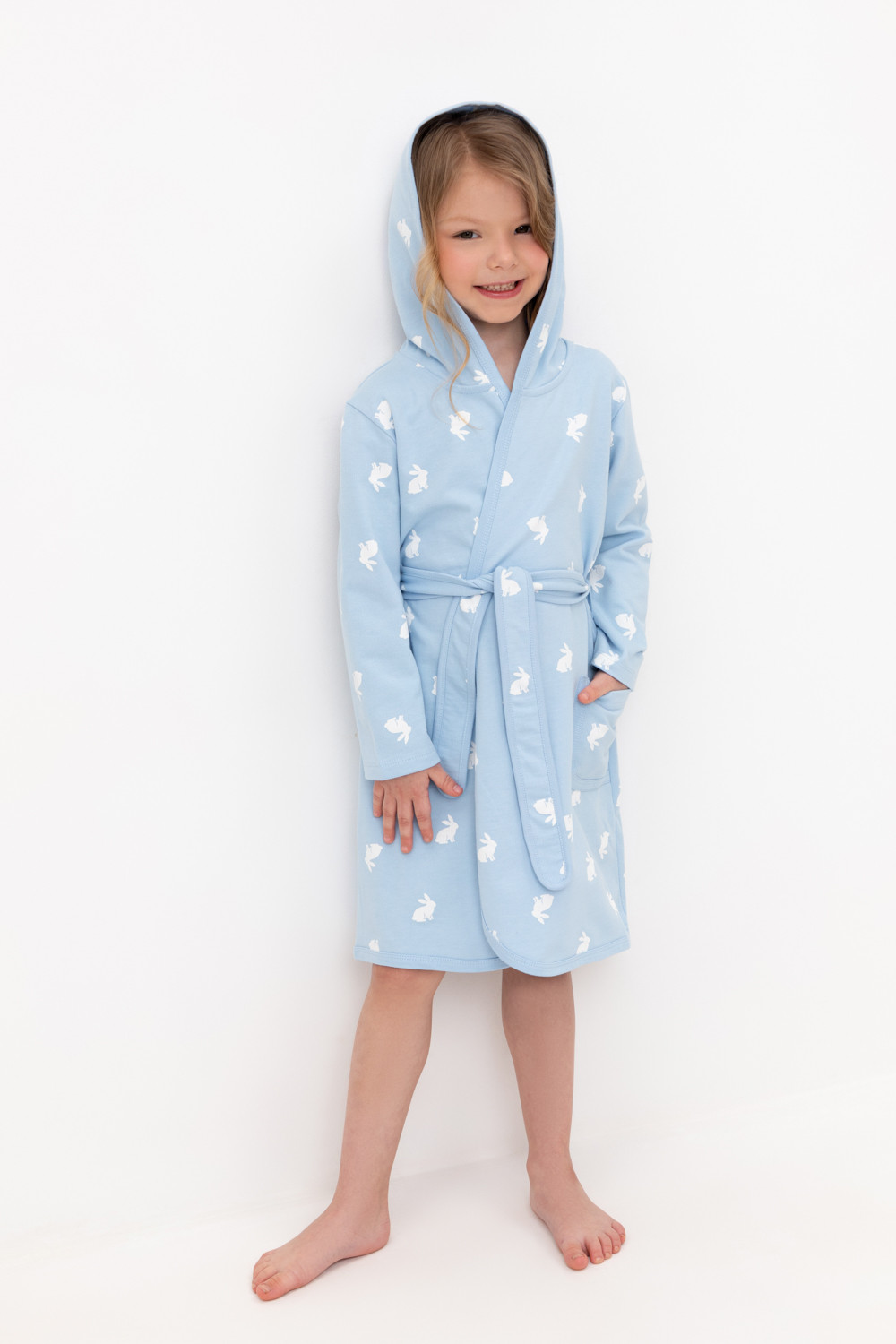 Crockid Халат К 5763-1 небесно-голубой, кролики Crockid