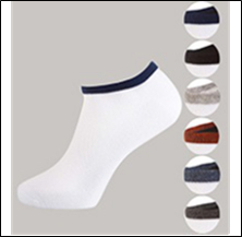 LIGHT SOCKS FOR MAN  M12-1(1/12) по 10 шт bianco+color line