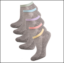 LIGHT SOCKS FOR WOMAN w12-1(1/12) по 10 шт grey +color line