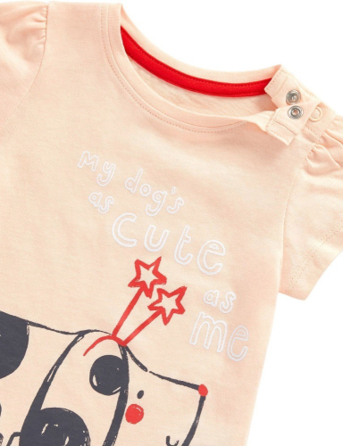 Футболка детская MG PROMO LIGHT PINK DOG TEE SS, Mothercare