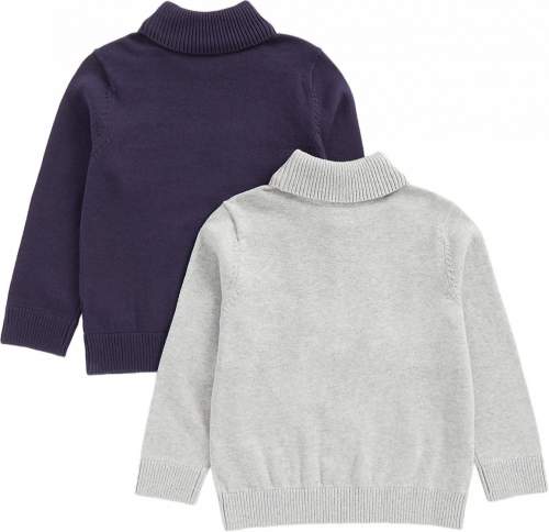 Водолазка детская TE GREY/NAVY KNIT 2PK ROLLNECKS, Mothercare