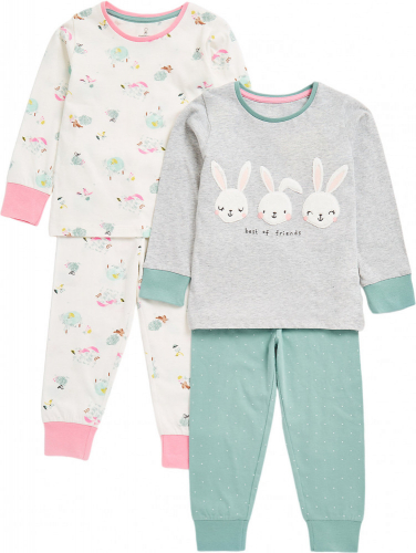 Пижама детская GIRLS 2PK BUNNY LS/LL PJS, Mothercare