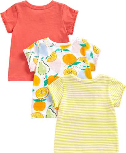 Футболка детская MG PN 3PK SS TEE STRIPE/AOP/ORANGE/080, Mothercare