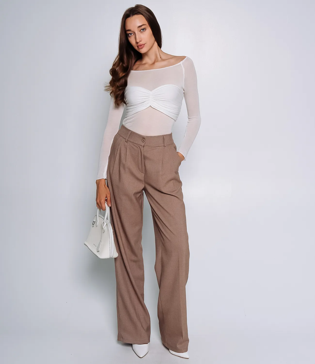 Брюки #БШ2871, тёмно-бежевый