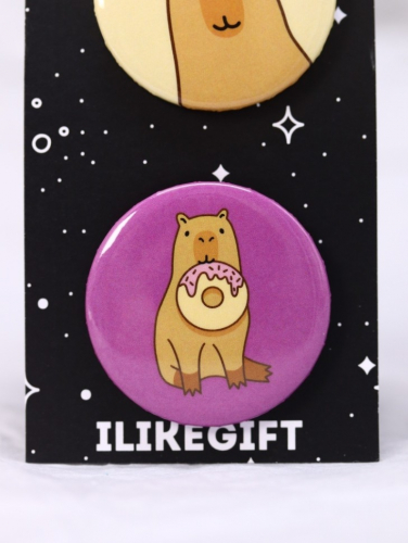 Набор значков 3 шт. iLikeGift «Capybara donut»