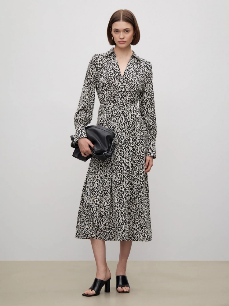 Платье с абстрактым принтом ,
80% полиэстер, 20% вискоза ,