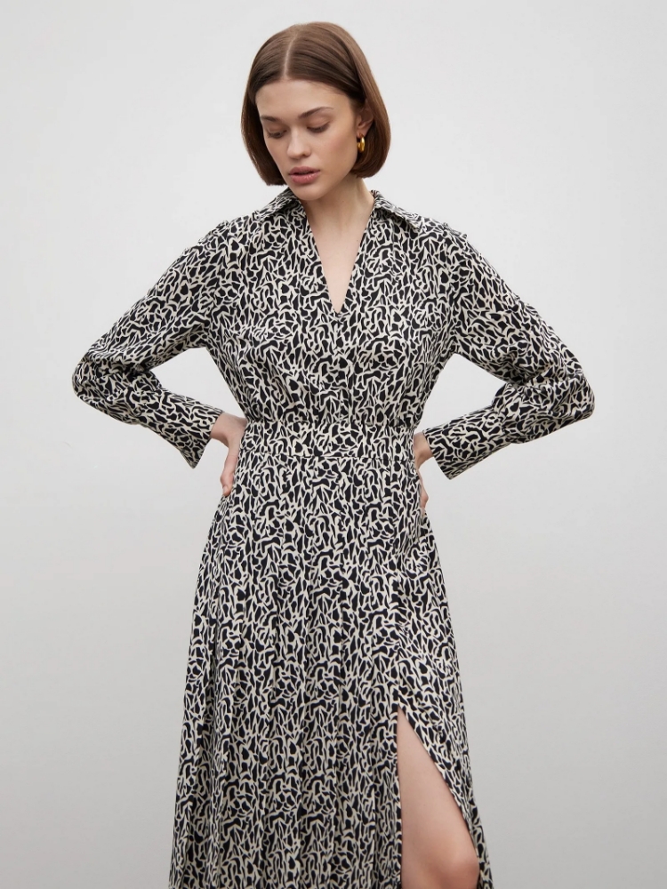 Платье с абстрактым принтом ,
80% полиэстер, 20% вискоза ,