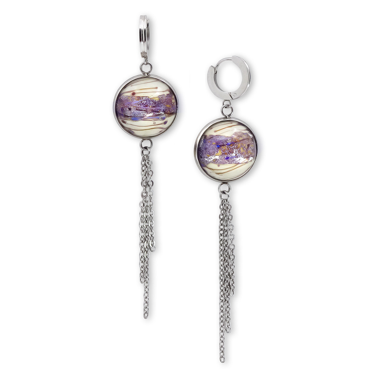 Серьги из муранского стекла MILKY WAY LS3254