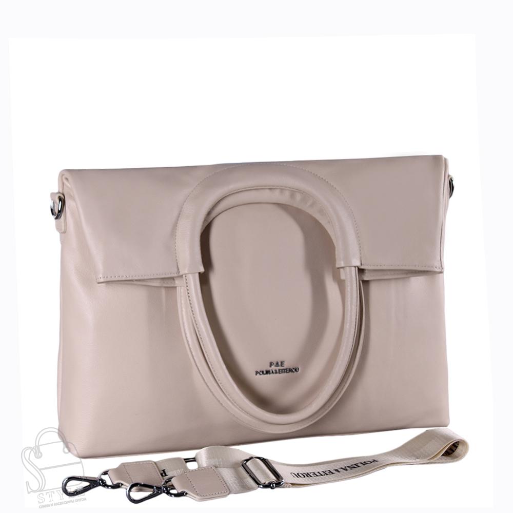 Сумка женская кожаная 1475Y off white Polina&Eiterou