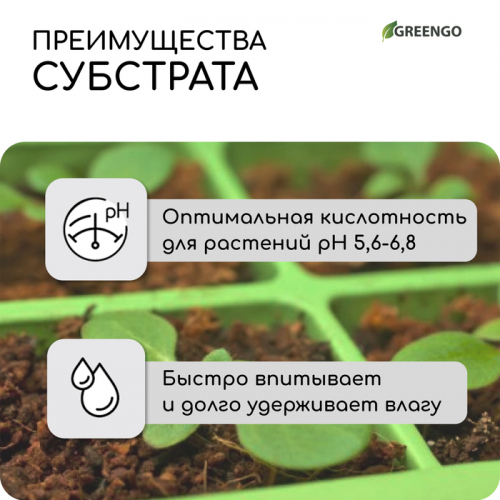 Субстрат кокосовый в брикете, 25 л, 100% торф, Greengo