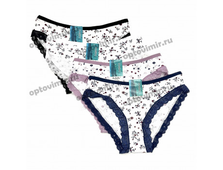 Трусы женские QGirl кружево с цветочками 3500