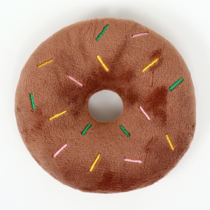 Игрушка для собак «Пончик», 10 см, коричневый