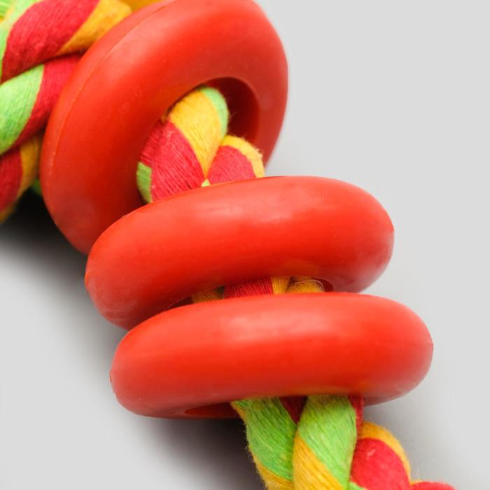 Игрушка тренировочная канатная «Спираль», до 140 г, до 40 см, микс цветов