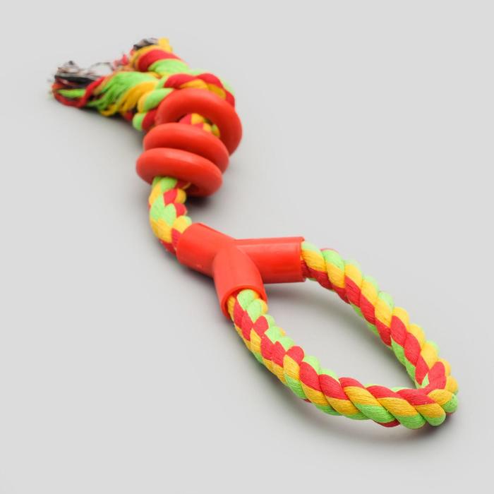 Игрушка тренировочная канатная «Спираль», до 140 г, до 40 см, микс цветов