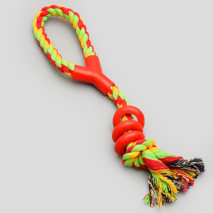 Игрушка тренировочная канатная «Спираль», до 140 г, до 40 см, микс цветов