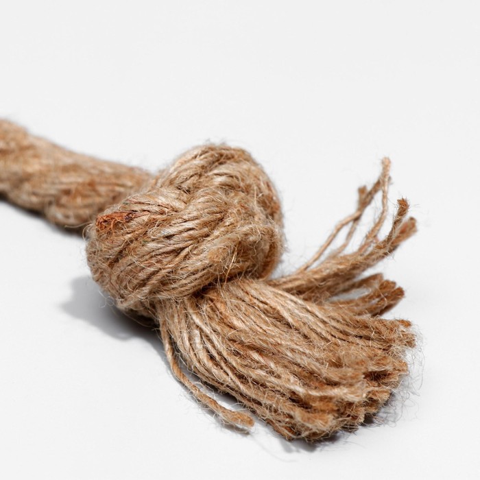 Игрушка мягкая для собак «Пёс» с пищалкой и канатом, 39×11 см, коричневая