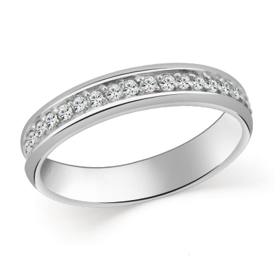 Кольцо с фианитом родированное серебро 925*