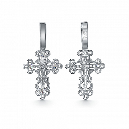 Крест из серебра литье с фианитом
