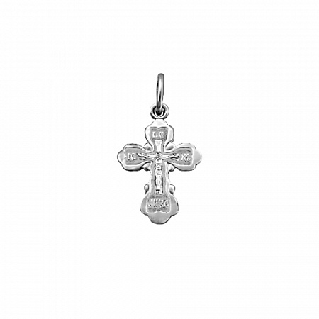 094.55 крест из серебра штампованный белый