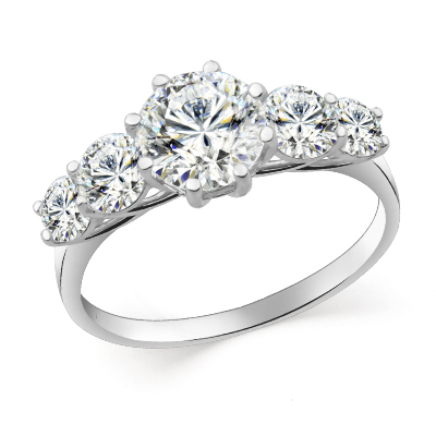 Кольцо с фианитом родированное серебро 925*