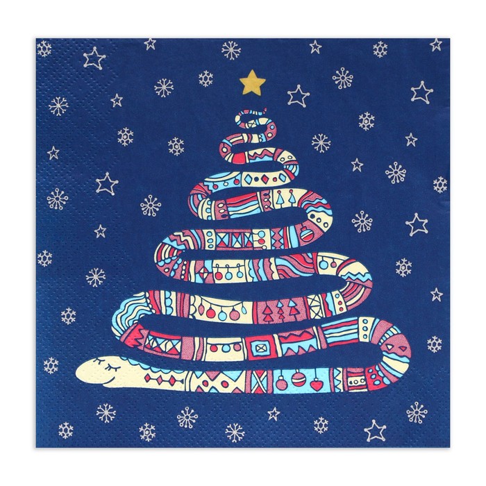 Новогодние салфетки бумажные Home Collection Classic «Год змеи», 3 слоя, 33х33 см, 20 шт