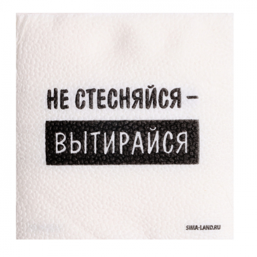 Салфетки бумажные однослойные «Не стесняйся-вытирайся», 24×24 см, набор 20 шт.