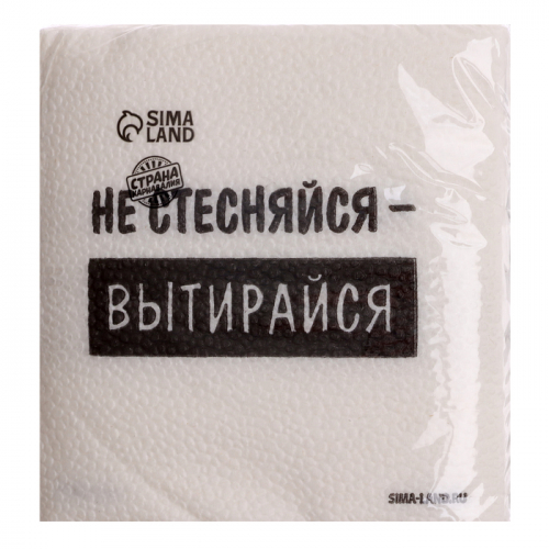 Салфетки бумажные однослойные «Не стесняйся-вытирайся», 24×24 см, набор 20 шт.