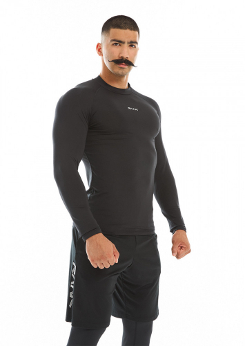 Лонгслив мужской Man, Compression Long Sleeve, Black/White, RANK