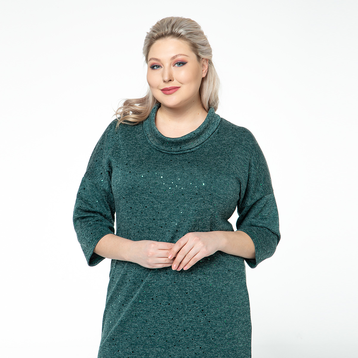 ст. цена2600руб.! Платье, вязаное полотно, зеленый