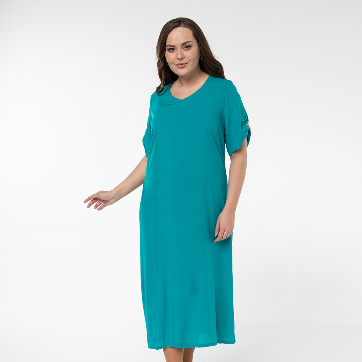 ст. цена2600руб.! Платье, текстиль, бирюзовый