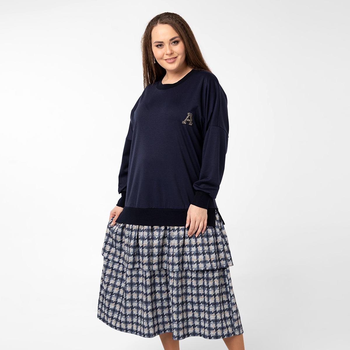 ст. цена2600руб.! Платье, трикотаж, темно-серый