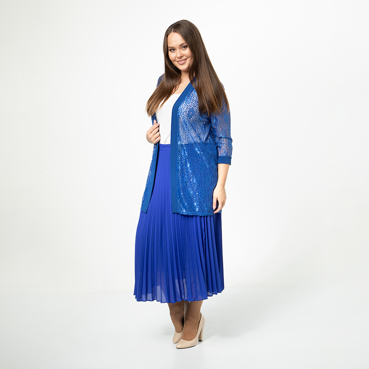 ст. цена1000руб.! Кардиган, трикотаж, васильковый