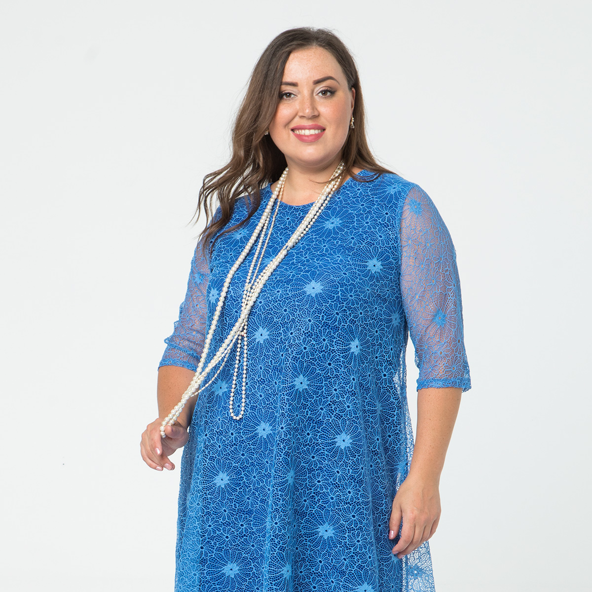 ст. цена2400руб.! Платье, кружевное полотно, голубой