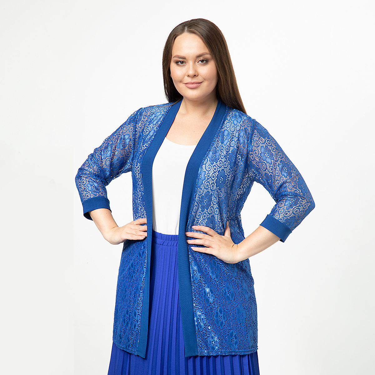 ст. цена1000руб.! Кардиган, трикотаж, васильковый