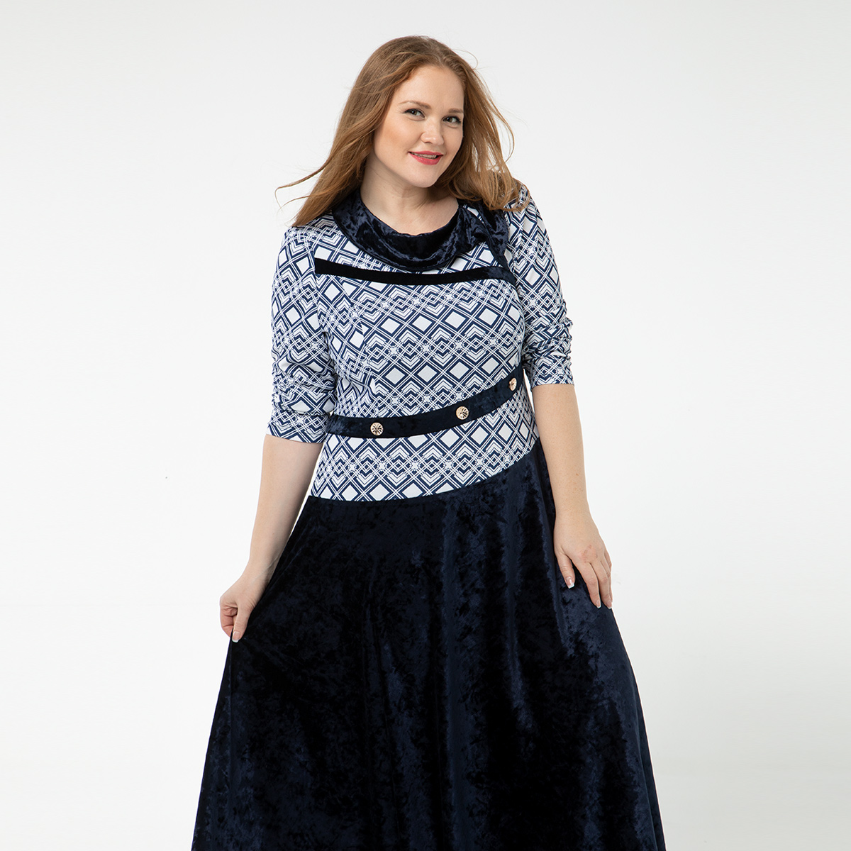 ст. цена2800руб.! Платье, бархатное полотно, синий