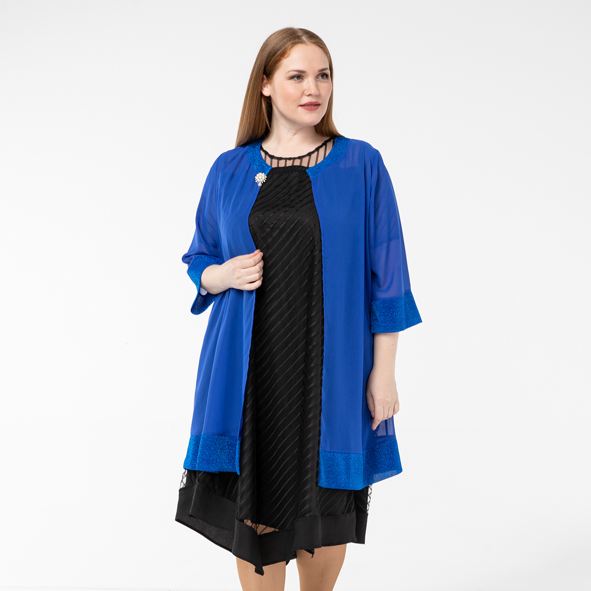 ст. цена1500руб.! Кардиган, текстиль, васильковый