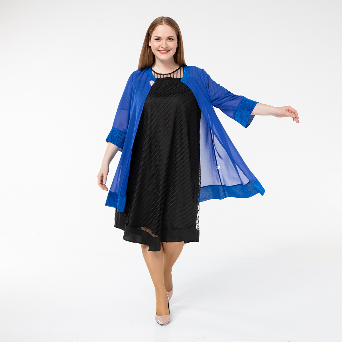 ст. цена1500руб.! Кардиган, текстиль, васильковый