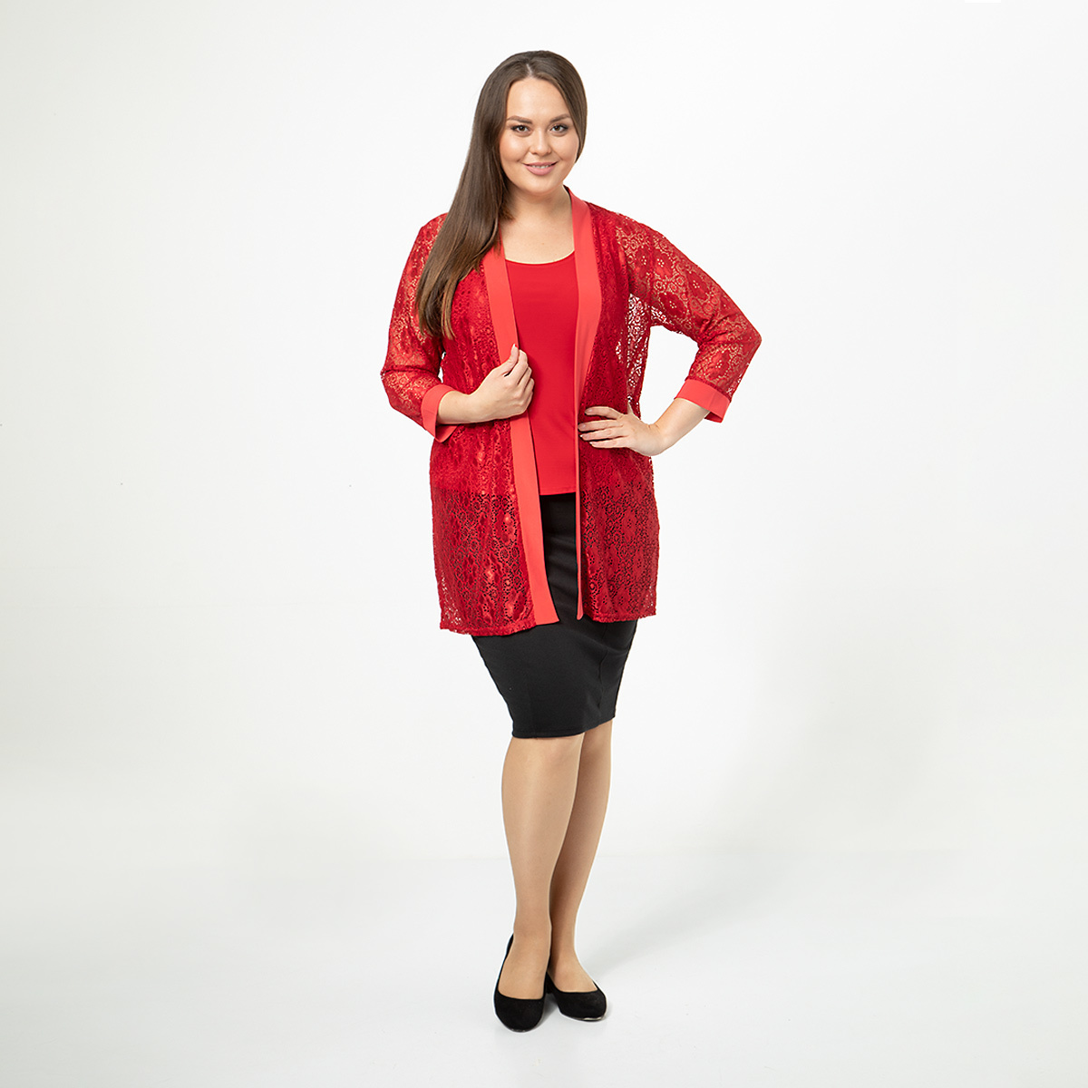 ст. цена1000руб.! Кардиган, трикотаж, красный