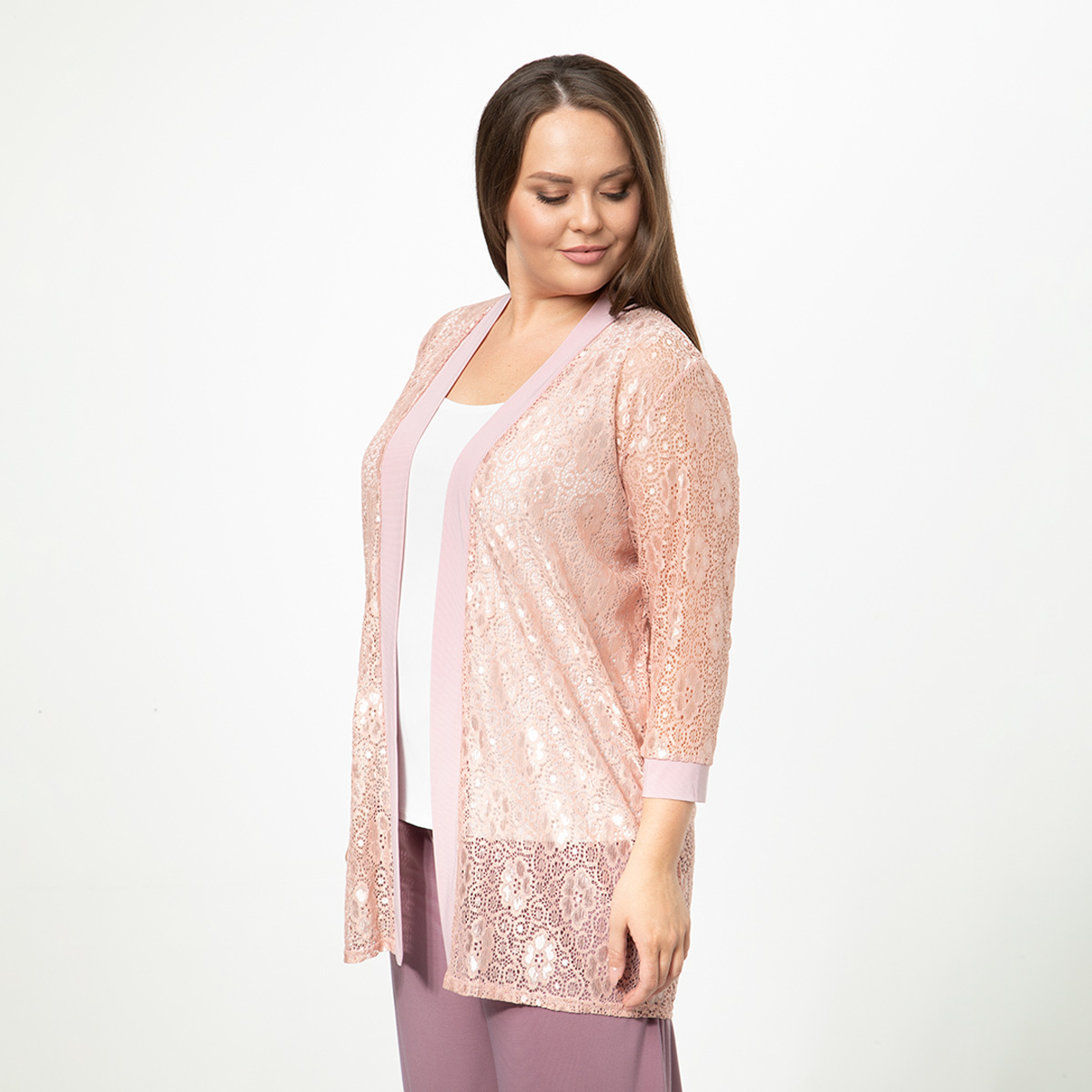 ст. цена1000руб.! Кардиган, трикотаж, розовый