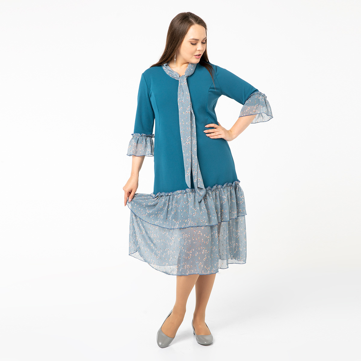 ст. цена2200руб.! Платье, трикотаж, бирюзовый